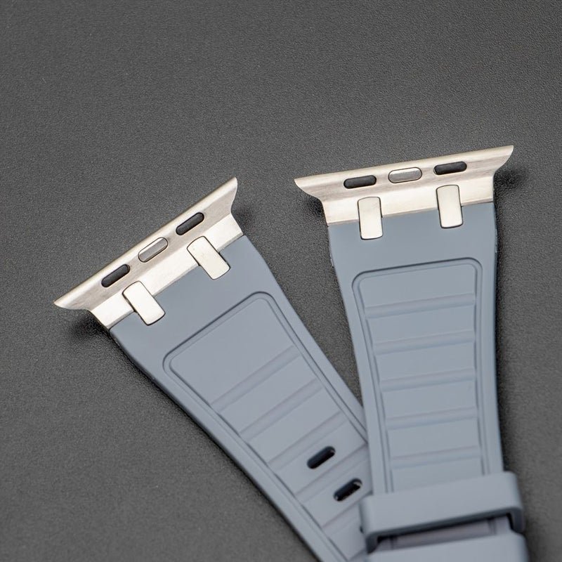 Grey Liquid Silicone Sports Band for Apple Watch Series 3 to Ultra 2 42 44 45 49mm - Image 5