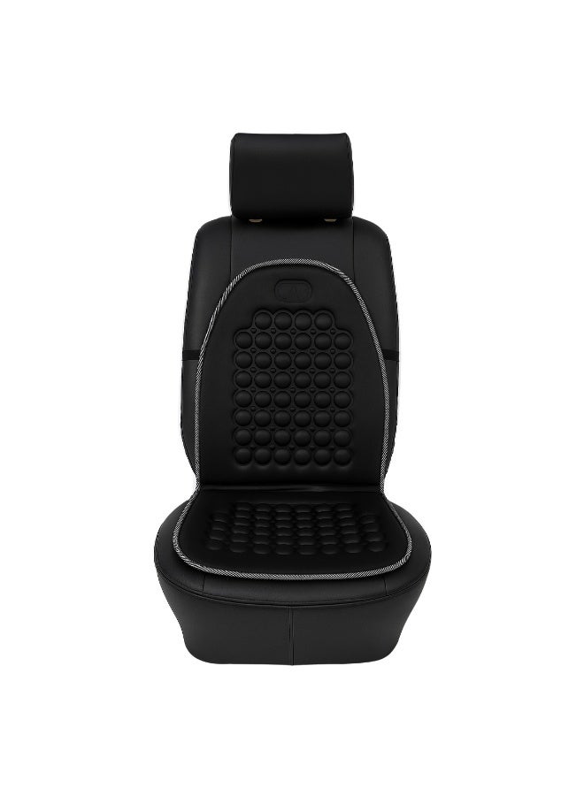 MOB Black Car Seat Cushion CU-111 – 1PCS, Universal Fit for SUVs, Trucks, and Cars, Breathable PU Leather, Massage Effect, Comfortable Support for Long Drives, Easy to Clean, Ideal for Office and Home Use, Durable and Stylish Seat Protector - Image 3