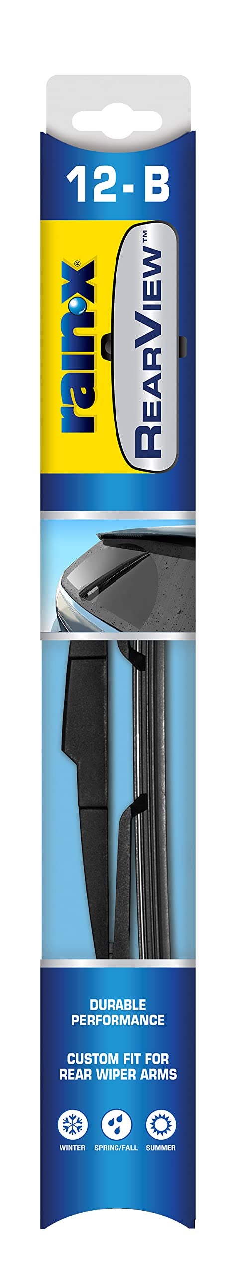 Rain-X 850028 RearView 12-B Rear Wiper Blade, 12 Inch Composite Rear Wiper Blade, Fits Rock Lock 3 (Pack Of 1), Automotive Replacement Wiper Blades That Meet Or Exceed OEM Quality And Design Standards - Image 1