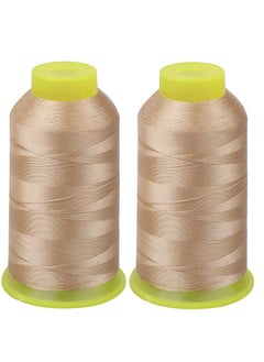 KASTWAVE 2 Roll Polyester Thread, Heavy Duty Thread, 98Yard/Reel 300D/3 Nylon Thread for Sewing, Sewing Thread for Upholstery, Outdoor Market, Drapery, Leather, Beading, Crafts (Khaki)  - Image 1
