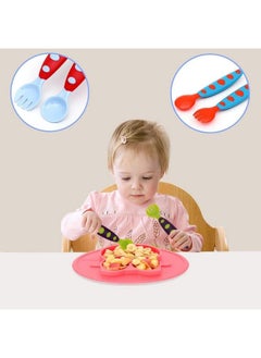 Safe-O-Kid Pack Of 1 Bpa Free Extra Safe Silicone Feeding;Training Spoon With Box For Babyblue & Orange  - Image 3