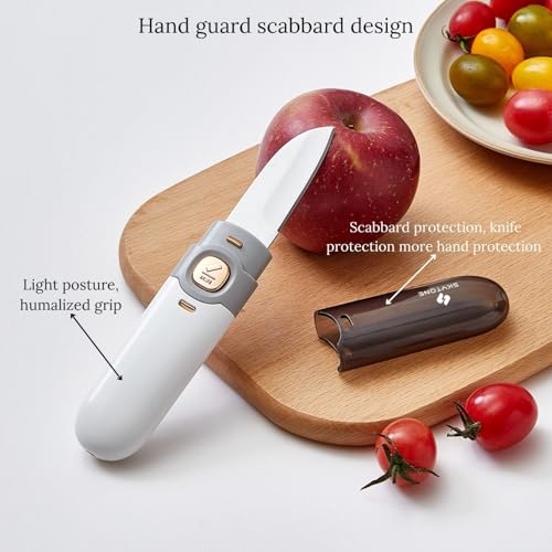 SKYTONE Pocket Knife, Kitchen Knife Peeler Portable Knife for Fruit 2 in 1 Knife and Peeler for Kitchen Travel Knife with case Stainless Steel Bled Pack of 1 (2 in 1) - Image 4