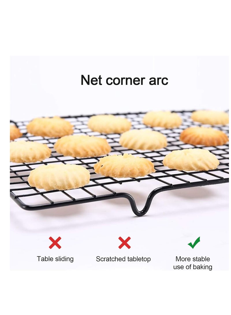 Lamoutor Lamoutor 2Pcs Metal Kitchen Baking Cooling Rack Square Wire Cooling Rack for Cake and Meat 10 x 11 inches (Black) - Image 4