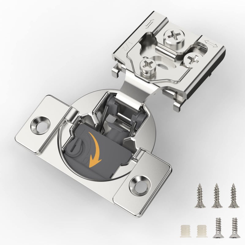 FURNIWARE Closing Speed Control 20 Pack 12 Inch Overlay Soft Close Hinges for Face Frame Cabinet 4D Adjustment Stainless Steel Kitchen Cabinet Hardware 105 Open Concealed Self Closing Hinge - Image 2