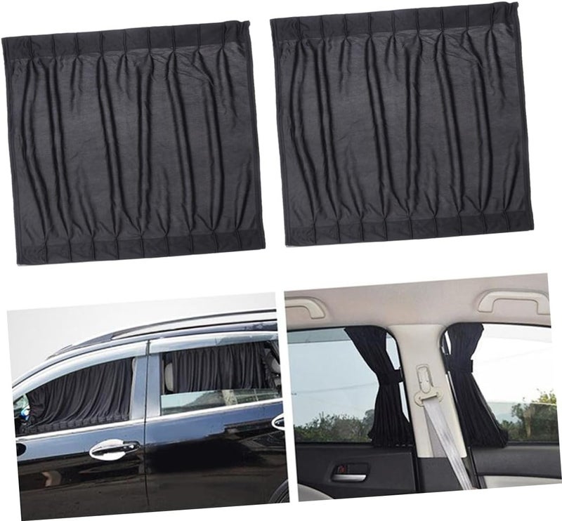 FAVOMOTO 2pcs Car Side Window Uv Curtain Slidable Auto Shades for Comfort Privacy and Uv Blockage Fits Black - Image 5