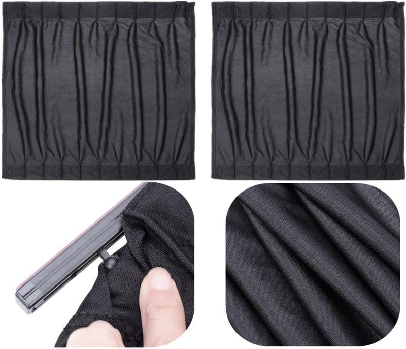 FAVOMOTO 2pcs Car Side Window Uv Curtain Slidable Auto Shades for Comfort Privacy and Uv Blockage Fits Black - Image 3