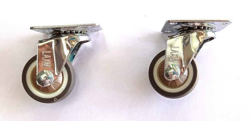 PACIFIC MOVERS Heavy Duty Caster Wheels Soft Rubber Swivel with 360 Degree Plate Fittings 2 with Brakes 2 Without 400 Kg Load Capacity 30mm - Image 3