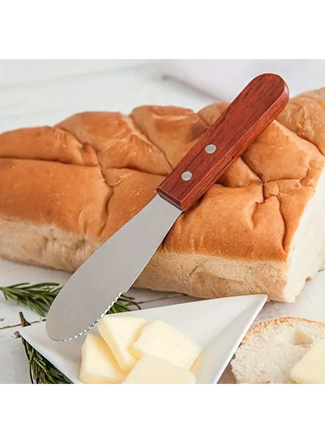 Stainless Steel Butter Knife Set 2 Pack With Wooden Handle - Image 1