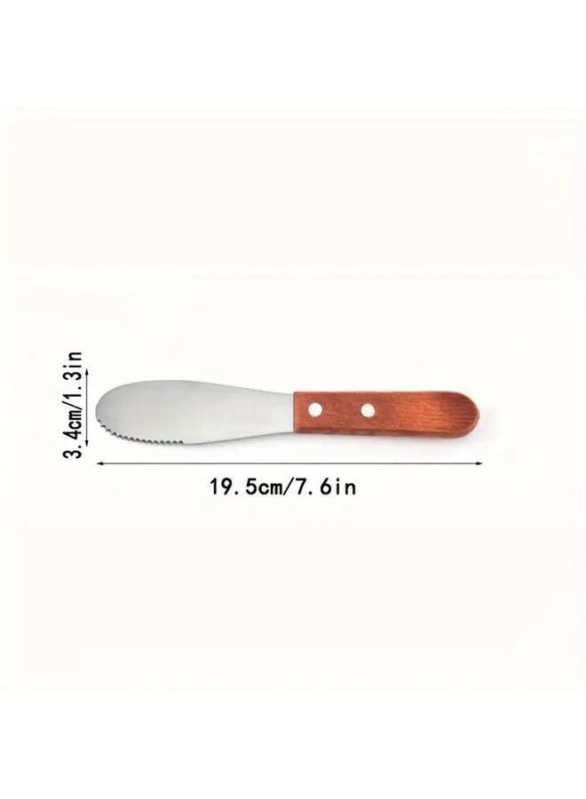 Stainless Steel Butter Knife Set 2 Pack With Wooden Handle - Image 3
