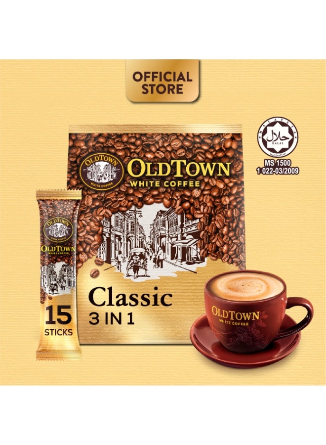 OldTown White Coffee 3 In 1, Classic, 31.6g x 15 Pcs, 474 Grams - Image 1
