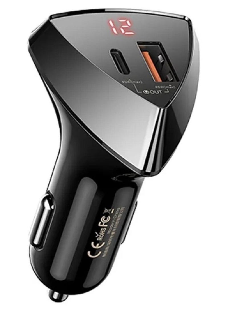 ريماكس 45 RCC232 واط مزدوج الأطراف شحن سريع للغاية 5.5A شاشة ديجيتال USB نوع c ولاعة شاحن سيارة - Image 1