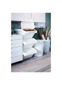 Zaboon Waste Sorting Bin With Lid, White, 37 L  - Image 4