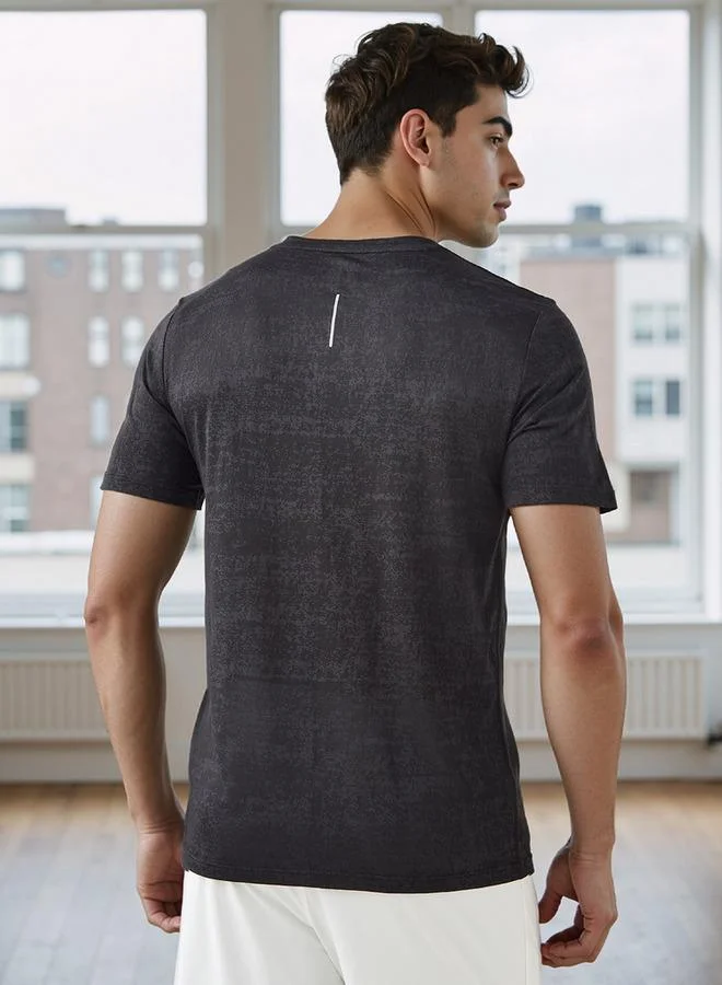 ADOT by Splash Jacquard Crew Neck T-shirt