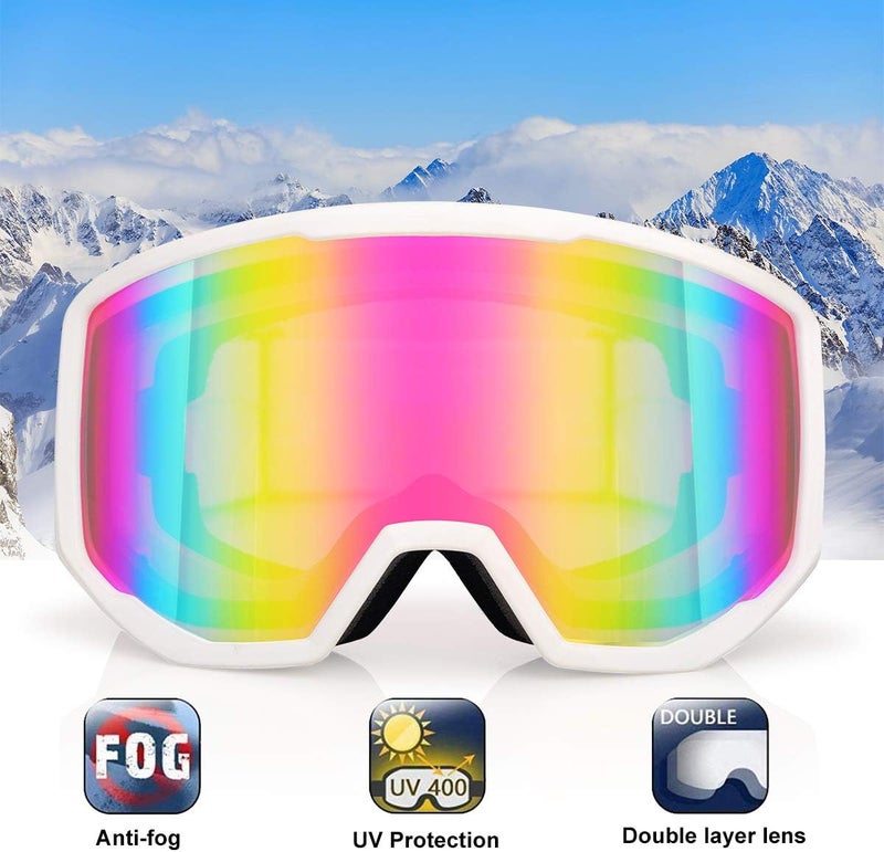EXP VISION Ski/Snowboard Goggles for Men Women, OTG Snow Goggles Anti Fog UV Protection - Image 2