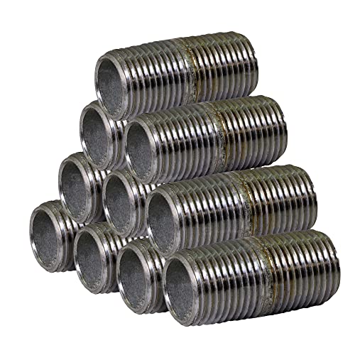 SUPPLYGIANT Supply Giant OQHM3400-10 Steel Nipple Pipe, 3/4'' x 1", Galvanized - Image 3