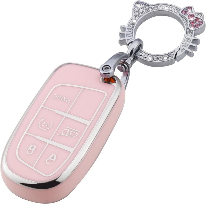 PANGPAI Pink Key Fob Cover for Jeep - Image 1