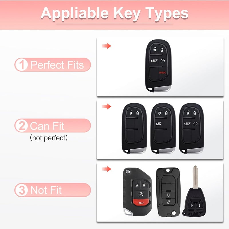 PANGPAI Pink Key Fob Cover for Jeep - Image 2