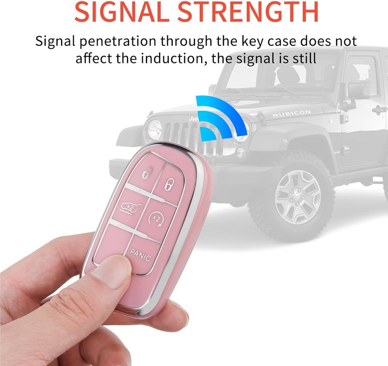 PANGPAI Pink Key Fob Cover for Jeep - Image 5