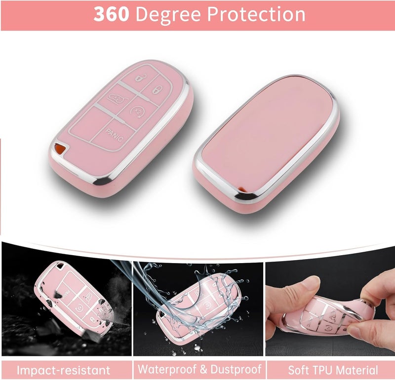 PANGPAI Pink Key Fob Cover for Jeep - Image 4