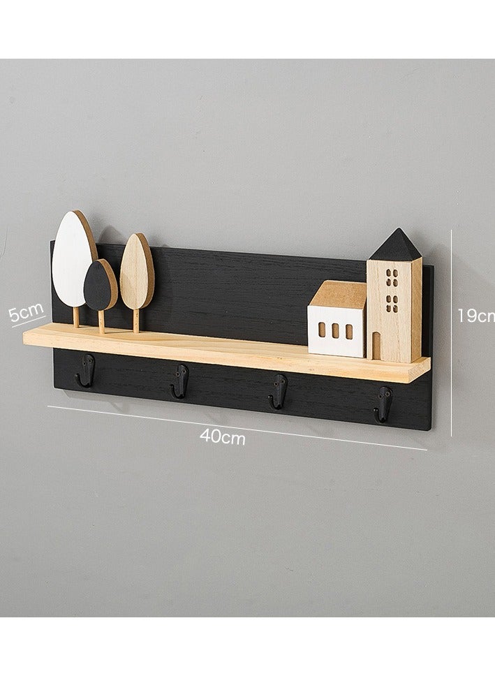 Creative Home Doors Entrance Entrances Non Perforated Walls Decorative Keys Hooks Storage Items Clothes and Hats Shelves 