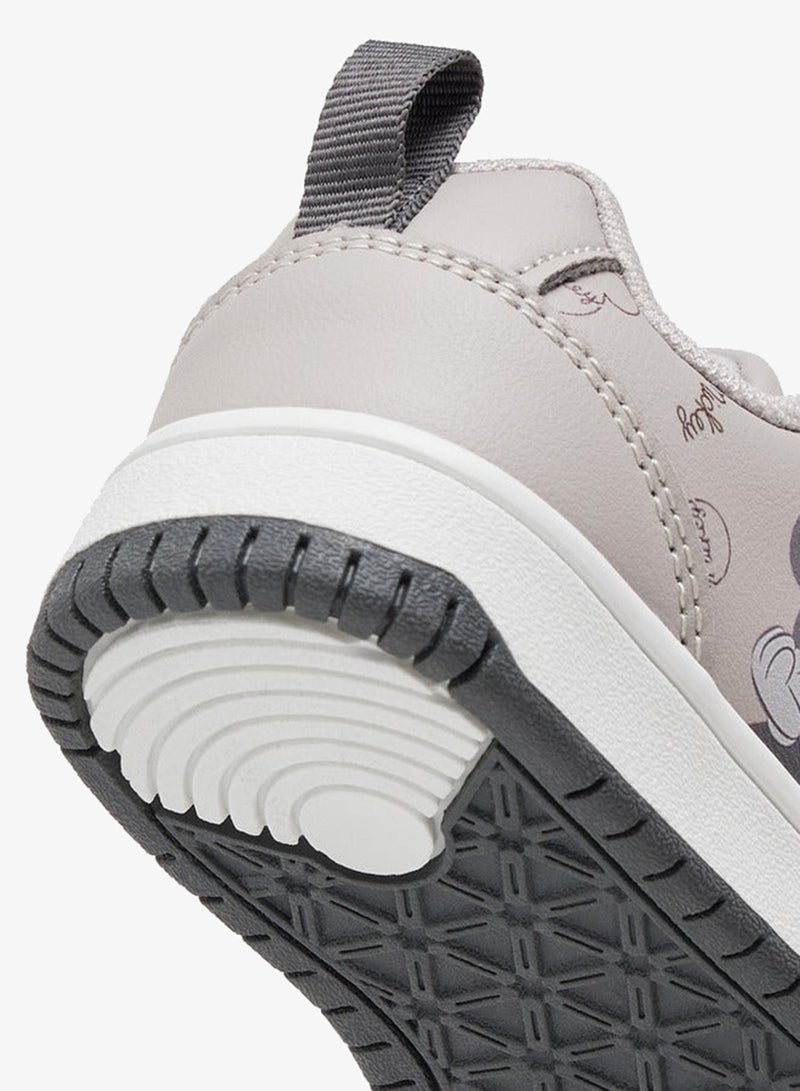 Disney Boys Mickey Mouse Print Sneakers with Hook and Loop Closure - Image 5