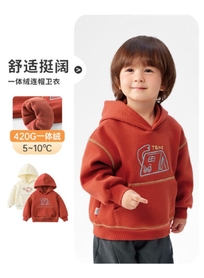 Baby Hooded Sweatshirt Boys Fleece Hoodie Kids Long Sleeve Top Warm Girls New Year Children's Clothing - Image 1