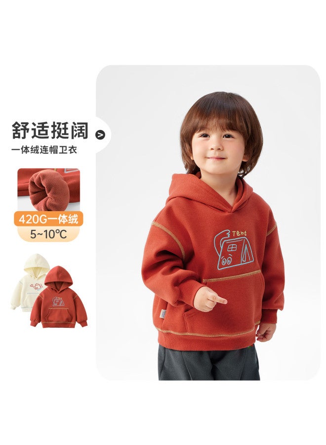 Baby Hooded Sweatshirt Boys Fleece Hoodie Kids Long Sleeve Top Warm Girls New Year Children's Clothing - Image 2