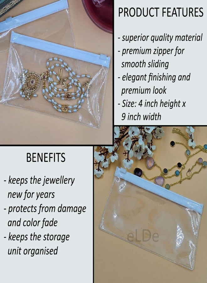 eLDe Pack of 15 Multipurpose Zip Lock Pouch - Jewellery Pouch for Storage, Travel Accessories Organizer, Cosmetic Pouch, Storage Organizer, Jewellery Organiser (4x9) - Image 4