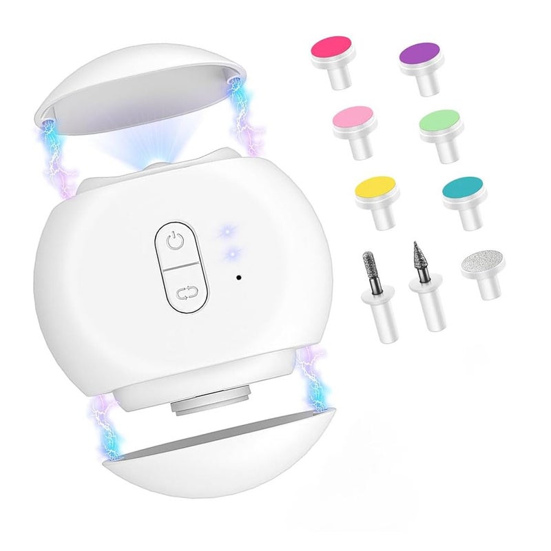 M'AYCREATE ® Electric Nail Clipper & Nail File with LED Light USB Rechargeable Cordless Nail Trimmer Grooming Tool with 7 Nail File Heads and 2 Nail Drills Compact Travel Nail Clipper File Kit - Image 1