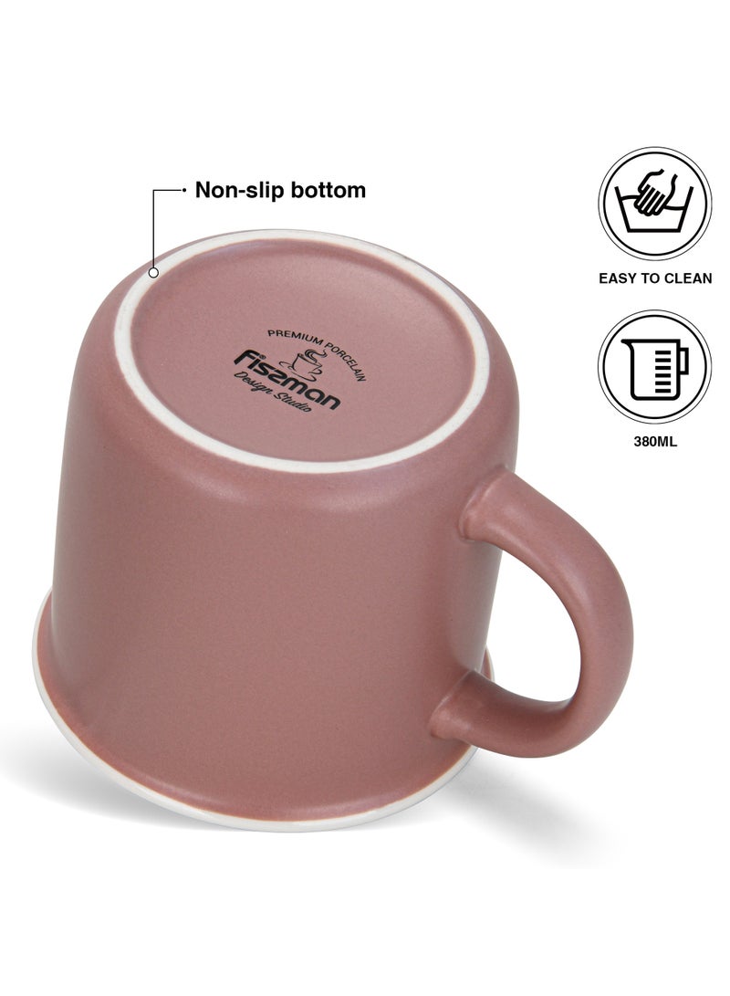 Fissman 2-Piece Mugs 380ml Hello New Bone China ceramic - Image 2