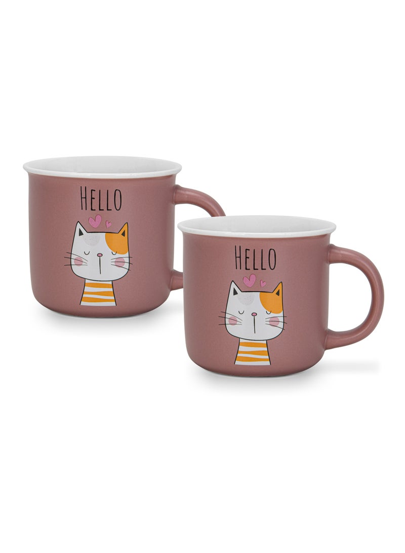 Fissman 2-Piece Mugs 380ml Hello New Bone China ceramic - Image 4