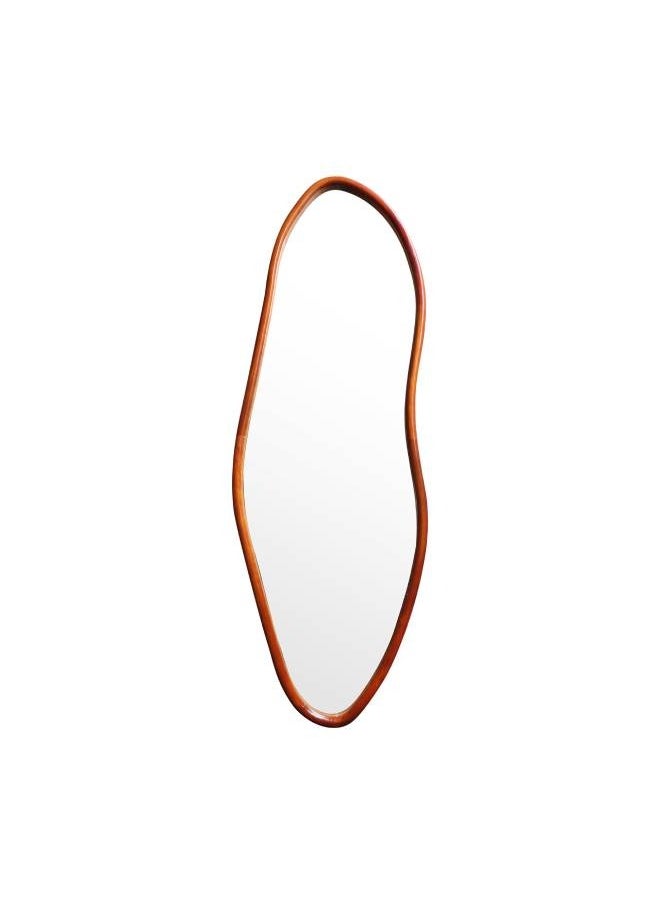 Switch - Brown Wood Wave Shaped Full Length Mirror, Size 165X56Cm - Image 1