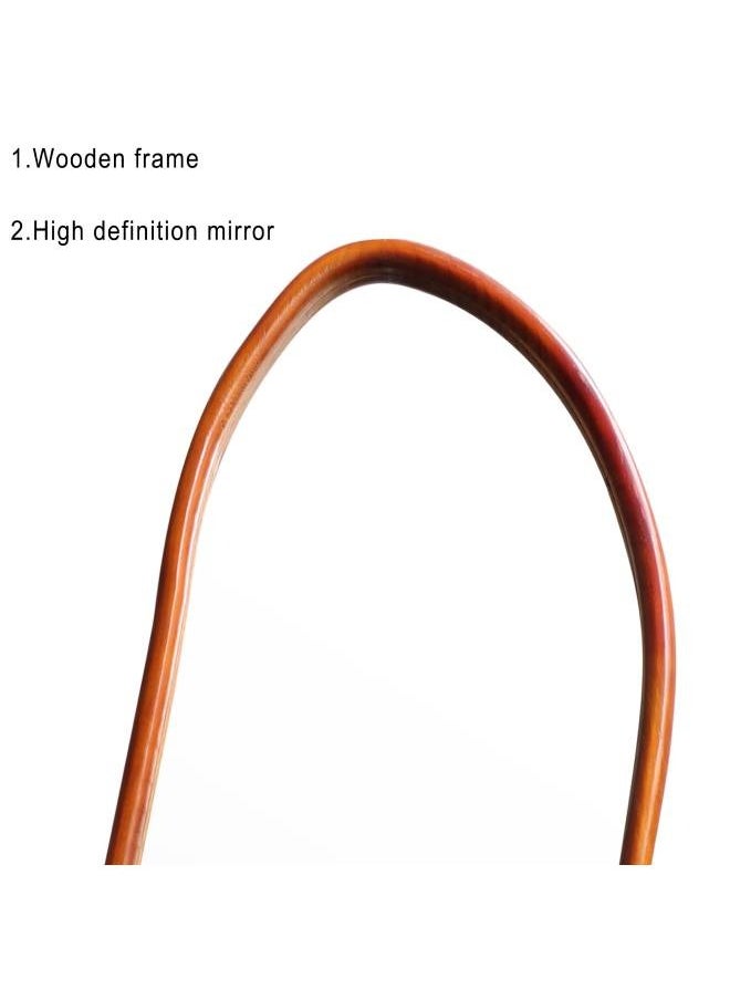 Switch - Brown Wood Wave Shaped Full Length Mirror, Size 165X56Cm - Image 1