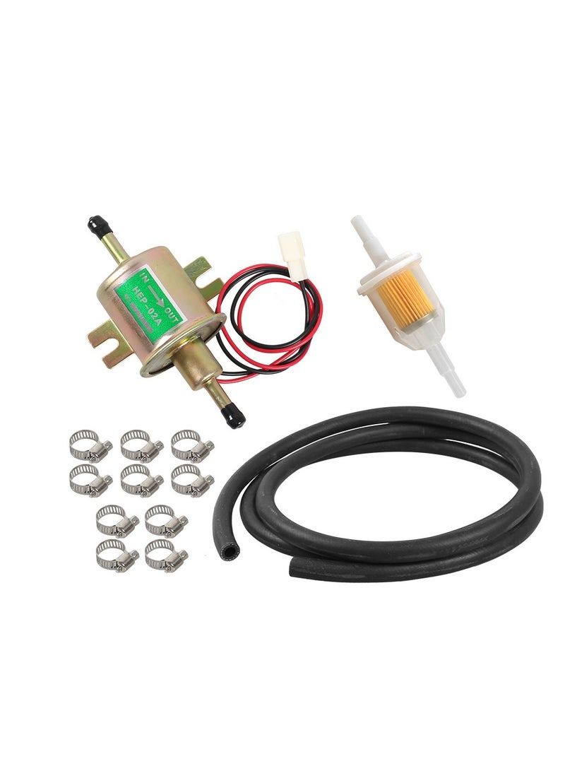 general 7-piece car modification accessories intake pipe exhaust pipe baffle kit universal electric fuel pump kit - Image 1