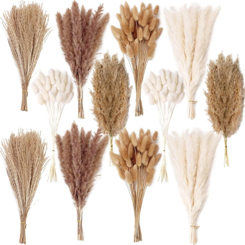 ANPROOR 240 PCS Dried Flower Bouquet – Pampas Grass, Floral Decor for Home, Wedding, and Boho Style | Perfect for Vases, Fall, Spring, Summer, and Winter Arrangements - Image 1