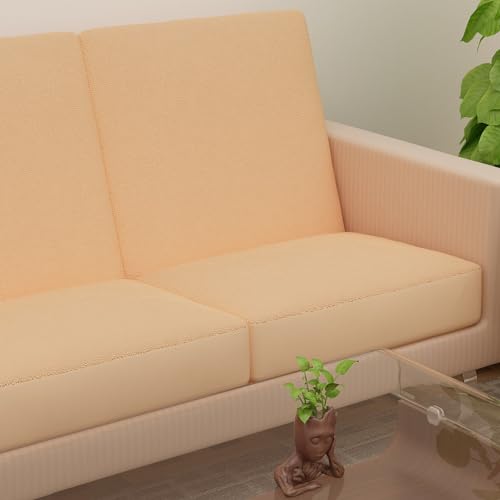DREAM KING Terry Polycotton Sofa Seat Protector | Flexible | Elastic Stretchable | Sofa Cover | Sofa Protector Five Seater | Color- Beige (Size: 23 inch X 23 inch) Pack of 10 - Image 3