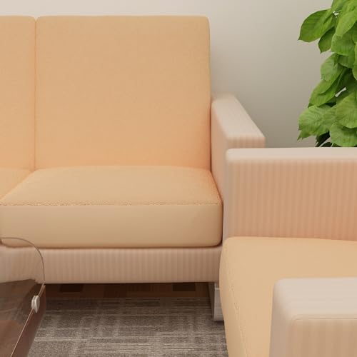 DREAM KING Terry Polycotton Sofa Seat Protector | Flexible | Elastic Stretchable | Sofa Cover | Sofa Protector Five Seater | Color- Beige (Size: 23 inch X 23 inch) Pack of 10 - Image 4