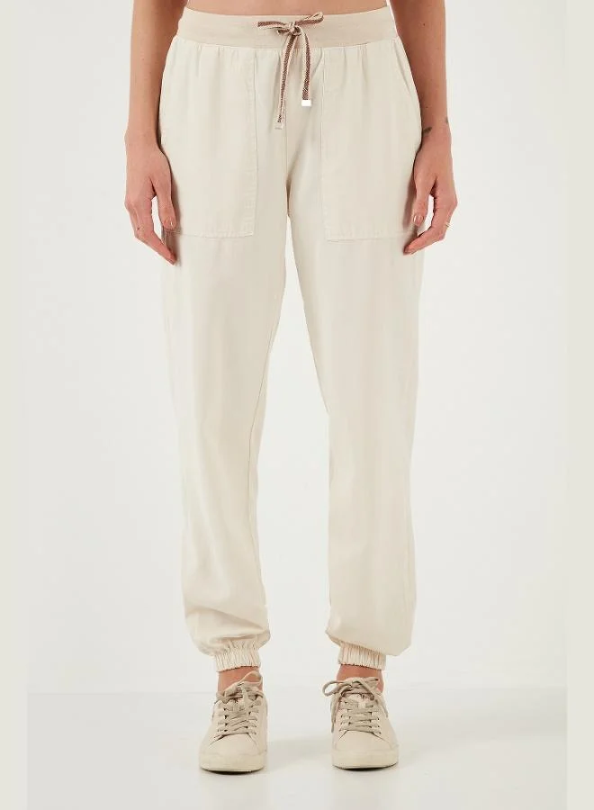 Lela Lela Regular Fit High Waist Elasticated Hem Jogger Sports Pants Women's Trousers 668YP5039