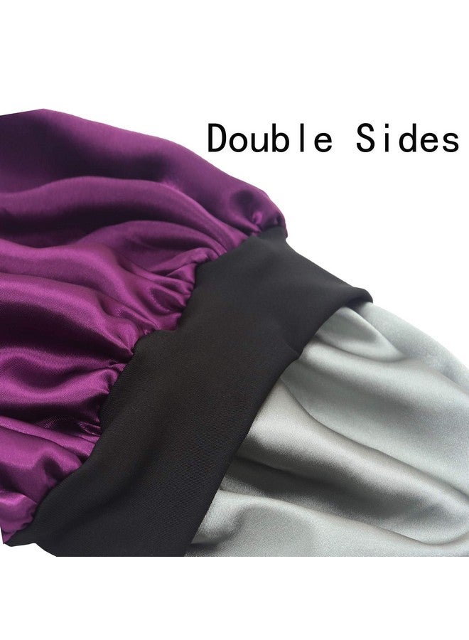 SENGTERM Kids Satin Bonnet Double Layer Wide Elastic Band Sleep Cap Hair Bonnet Silky Night Cap For Girls Toddler Child - Image 3