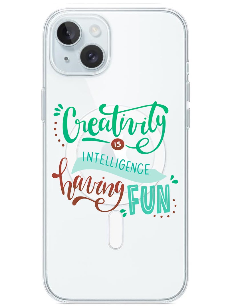 Theodor Magnetic Case for iPhone 15 6.1-inch Compatible with MagSafe Wireless Charging, Shockproof Phone Bumper Cover Creativirty is Intelligence having Fun - Image 1