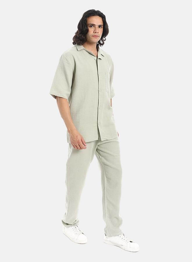 Red Circle heavy linen suit with pant a42 - Image 2