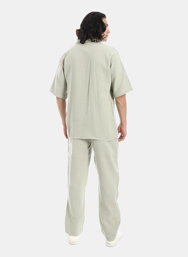 Red Circle heavy linen suit with pant a42 - Image 3