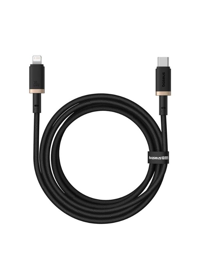 بيسوس Baseus Dura Type C fast charging cable for iP 20 W 2 m Black, Gold multicolour - Image 1