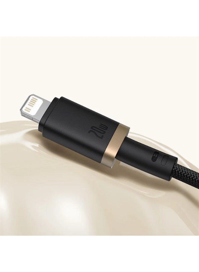 بيسوس Baseus Dura Type C fast charging cable for iP 20 W 2 m Black, Gold multicolour - Image 4