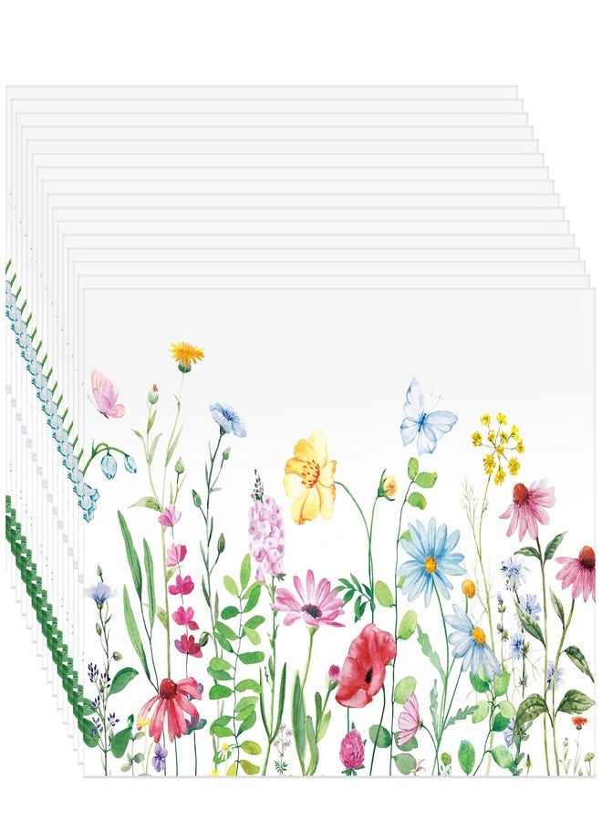 Moinchore 100 Pack Floral Paper Placemats for Dining Table Setting, Watercolor Flower Disposable Placement Mats Spring Summer Table Mats for Bridal Shower Wedding Party Supplies, 10 x 14 Inch - Image 1
