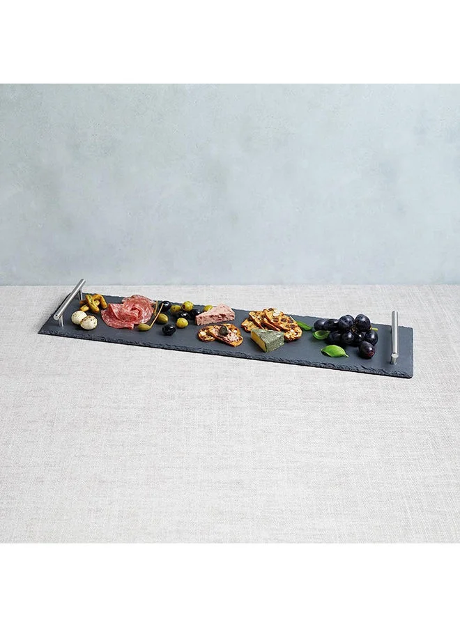 Home Box Zen Slate Tray With Handle 35x2.5x15 cm