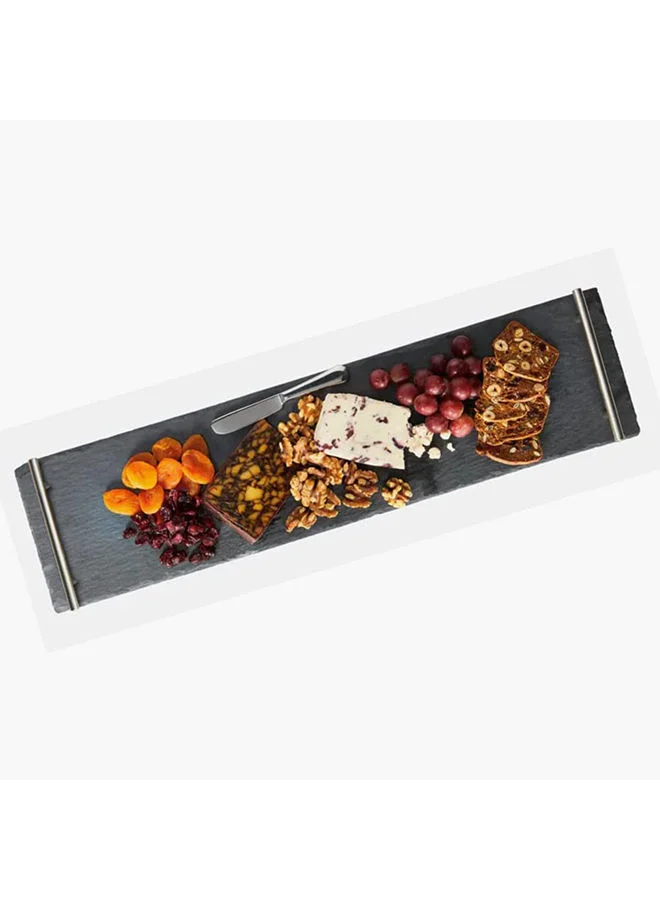 Home Box Zen Slate Tray With Handle 35x2.5x15 cm