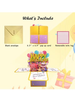 Oasisgalore Funny Happy Birthday Pop Up Card，Sweet Birthday Cards Gift Box for Adults and Kids with Envelopes  - Image 3