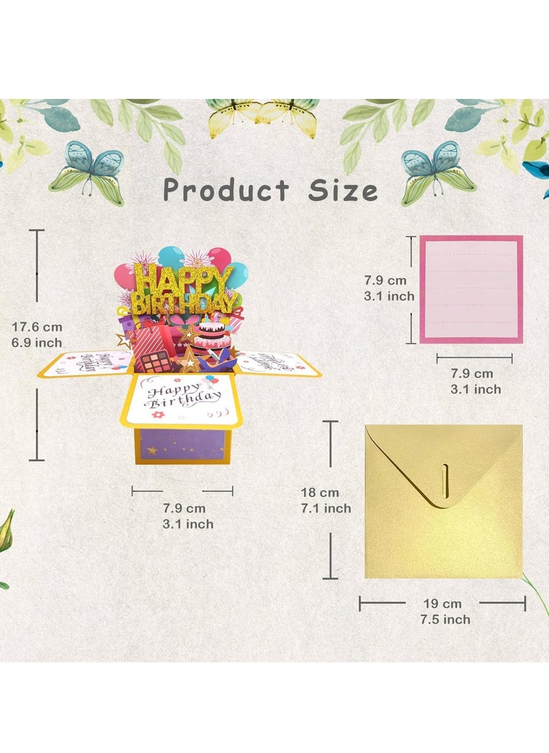 Oasisgalore Funny Happy Birthday Pop Up Card，Sweet Birthday Cards Gift Box for Adults and Kids with Envelopes  - Image 4