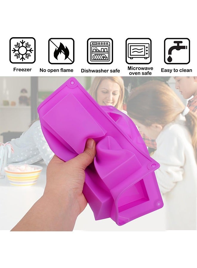 قالب بار شوكولاتة عميق، 3 قطع قالب بار شوكولاتة سميك للحشو قالب بار شوكولاتة سيليكون لبار محشو حلوى شوكولاتة بالفستق، أرز كريسبيز، قالب حلوى مقرمشة - Image 3